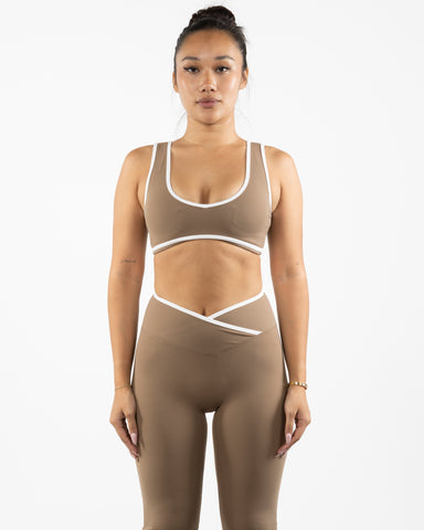 The Piped Bra - Brown