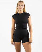 The Sporty Crop Short Sleeve - Black