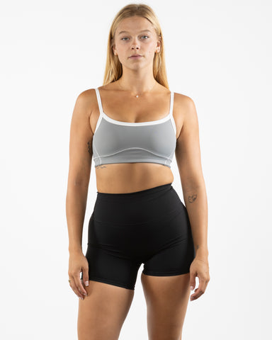 The Piped Scoop Sports Bra - Gray