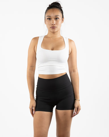 The Square Neck Tank - White