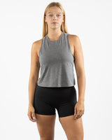 The Crop Muscle Racerback - Deep Heather