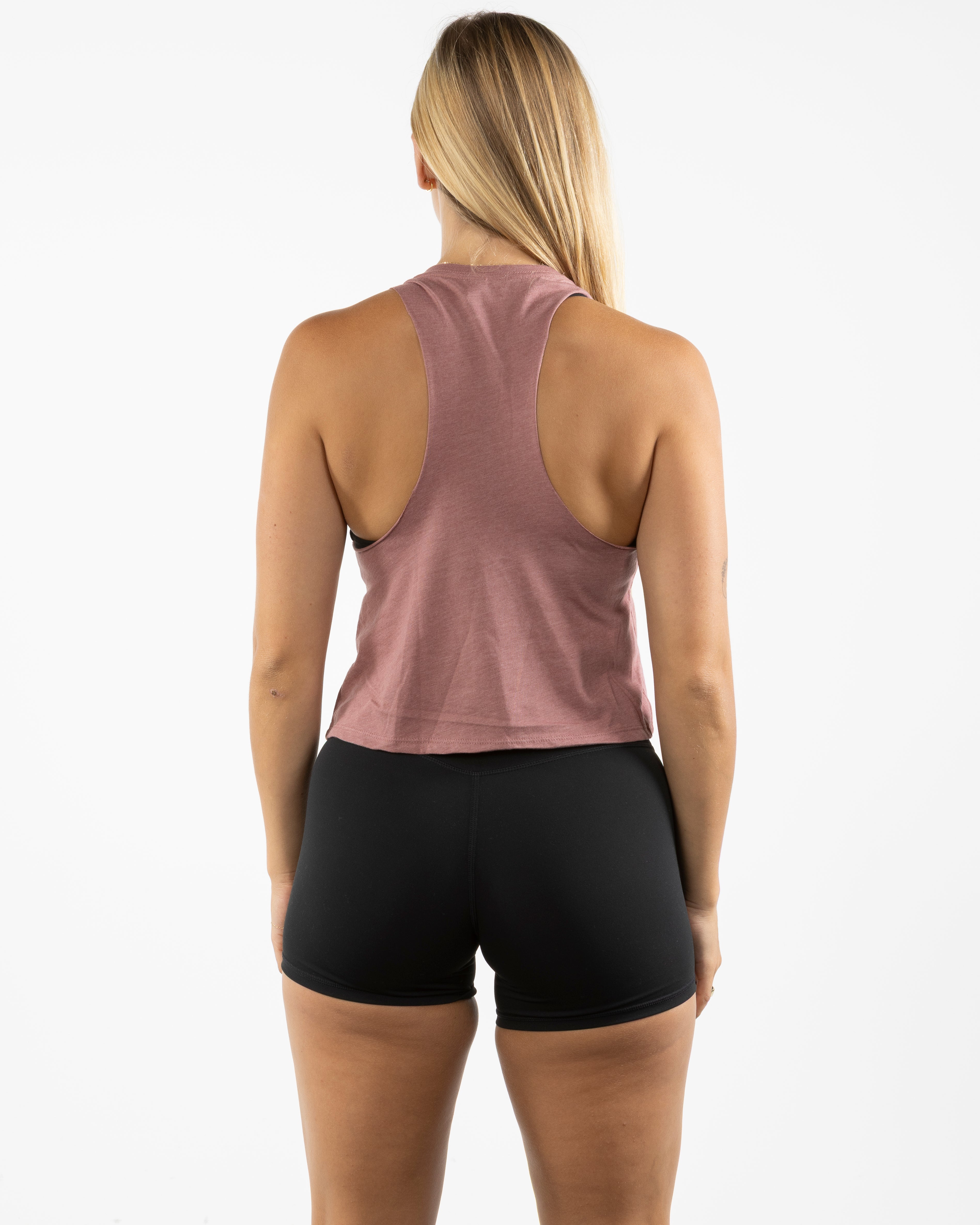 The Crop Muscle Racerback - Heather Mauve