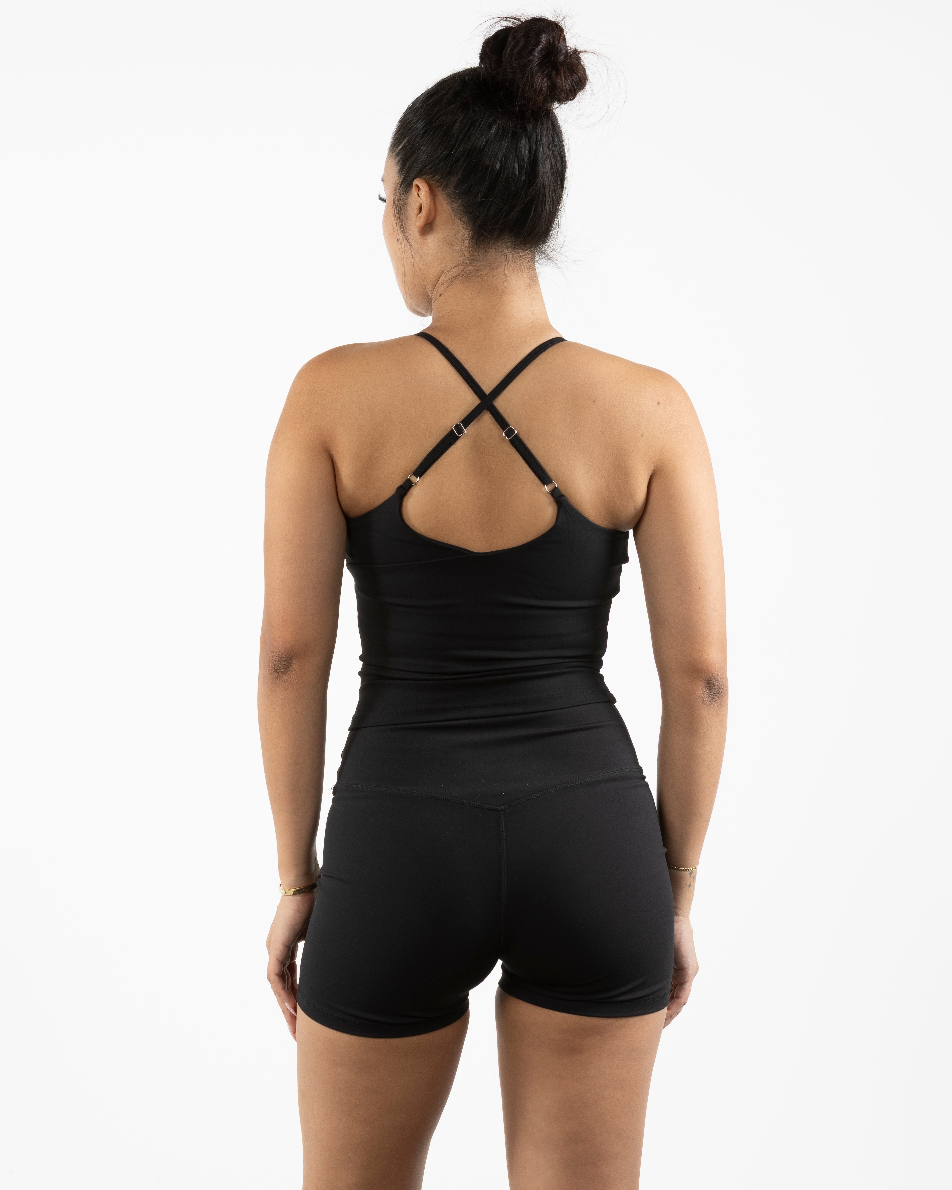 The Sporty Strappy Tank - Black