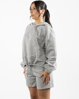 The Cropped Drawstring Hoodie - Heather