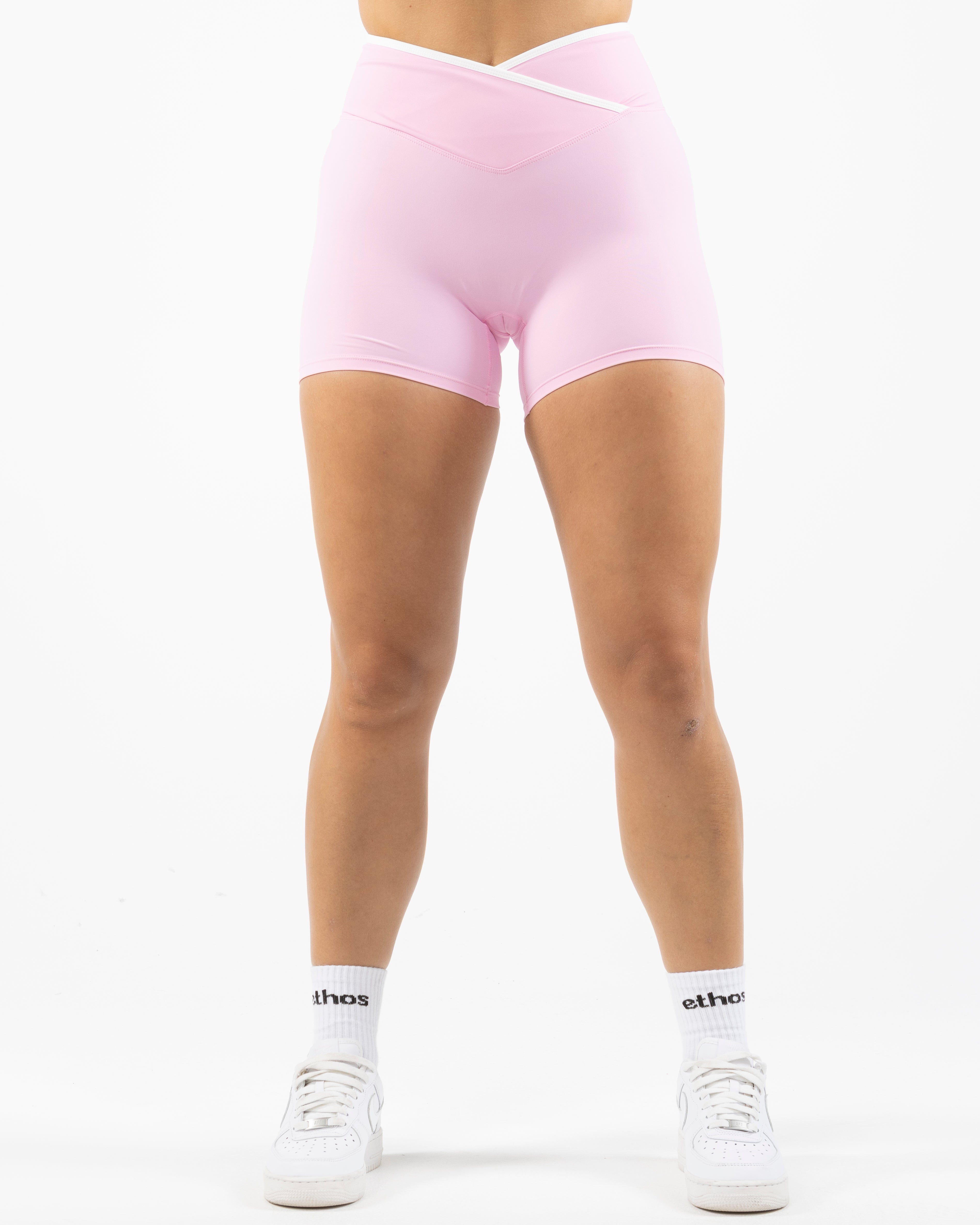 The Piped Crossover Short - Pink