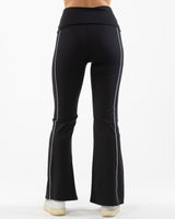 The Piped Flared Legging - Black