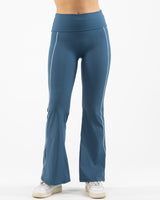The Piped Flared Legging - Blue