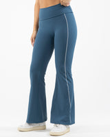 The Piped Flared Legging - Blue