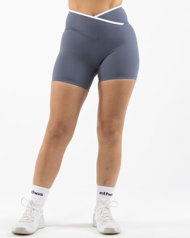 The Piped Crossover Short - Blue