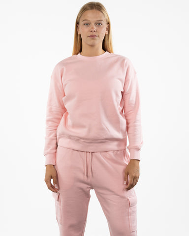 The Side Zip Crewneck - Light Pink