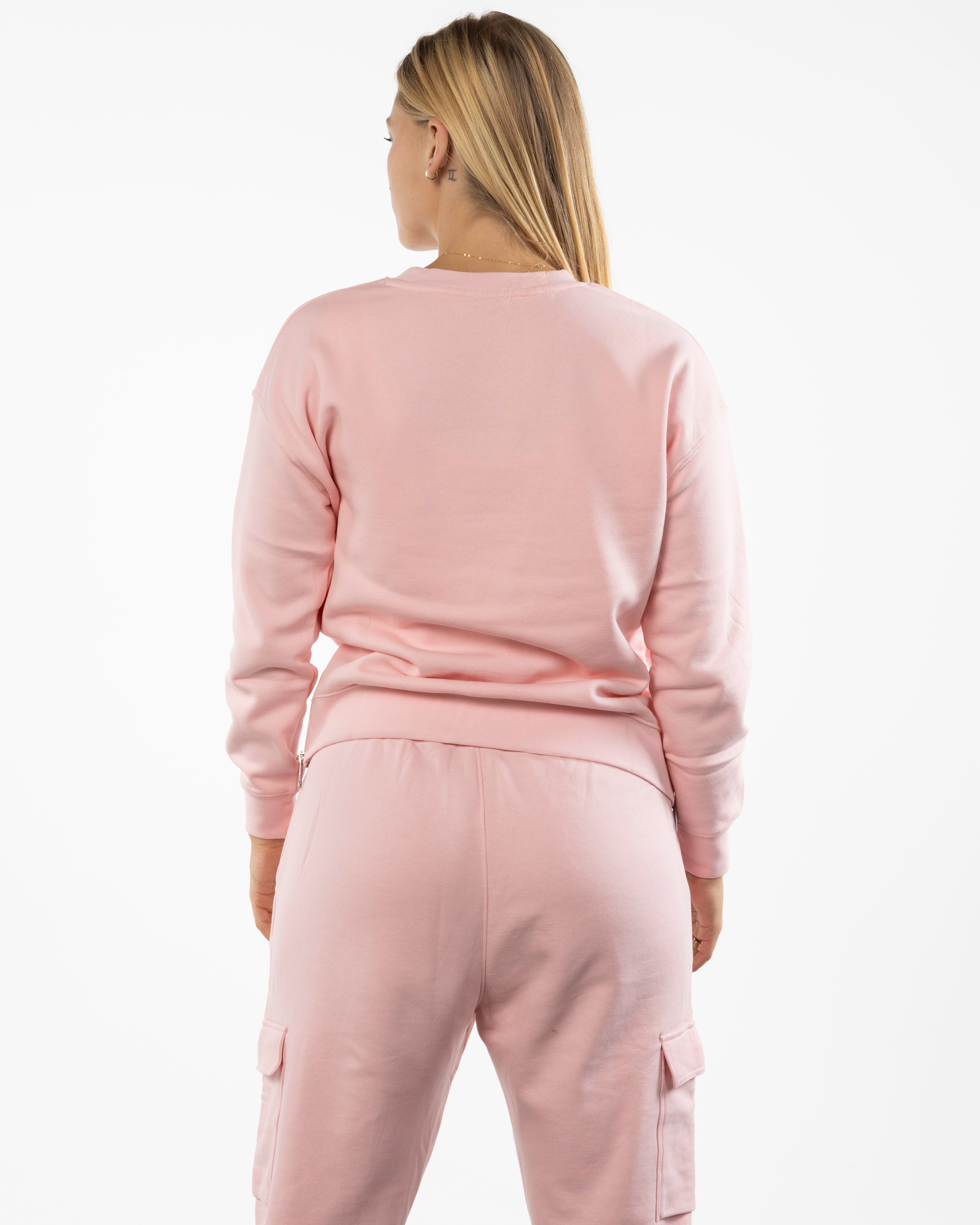 The Side Zip Crewneck - Light Pink