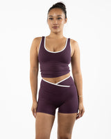 The Piped 3/4 Crop Tank - Purple