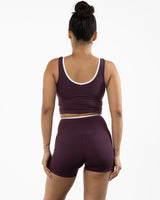 The Piped 3/4 Crop Tank - Purple