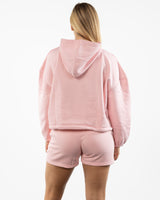 The Cropped Drawstring Hoodie - Light Pink
