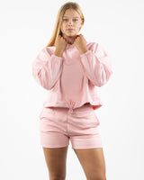The Cropped Drawstring Hoodie - Light Pink