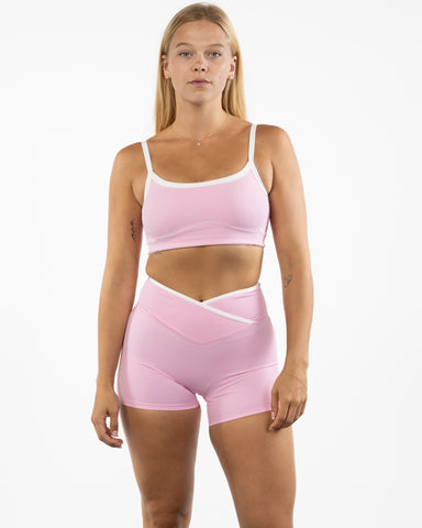 The Piped Scoop Sports Bra - Pink