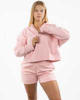 The Half Zip Hoodie - Light Pink
