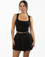 The Square Neck Tank - Black