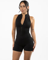 The High Neck Zip Jumpsuit - Black