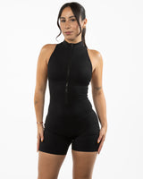 The High Neck Zip Jumpsuit - Black