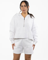 The Half Zip Hoodie - White