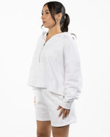 The Half Zip Hoodie - White