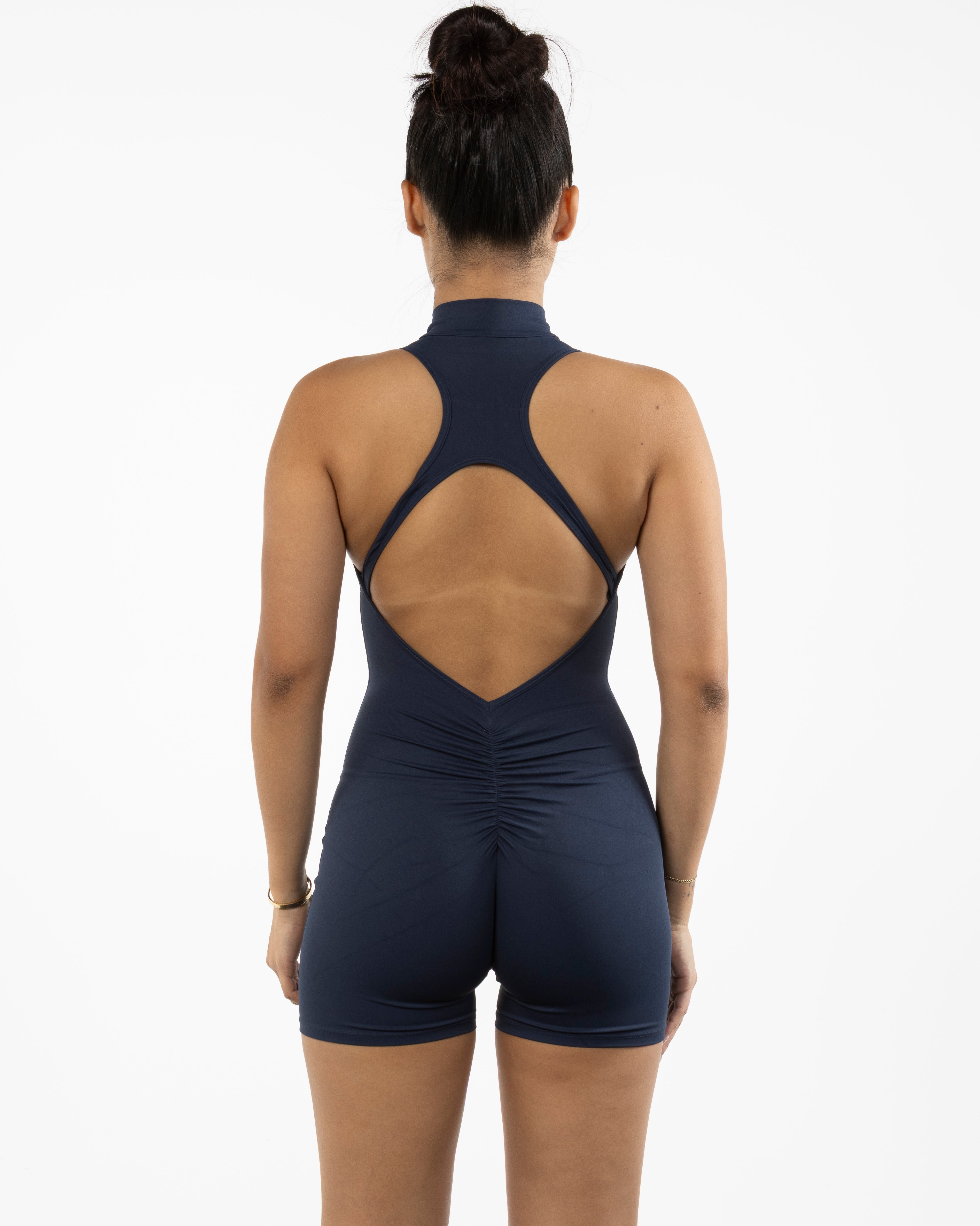 The High Neck Zip Jumpsuit - Navy