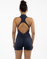 The High Neck Zip Jumpsuit - Navy