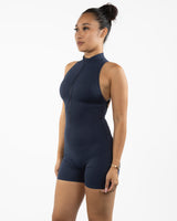 The High Neck Zip Jumpsuit - Navy