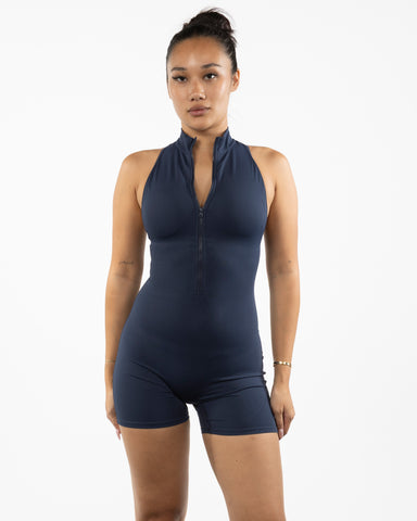 The High Neck Zip Jumpsuit - Navy