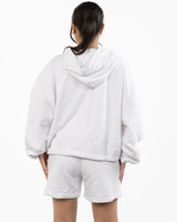 The Cropped Drawstring Hoodie - White