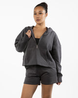 The Half Zip Hoodie - Charcoal