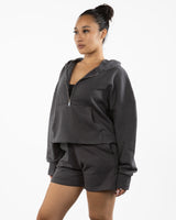The Half Zip Hoodie - Charcoal