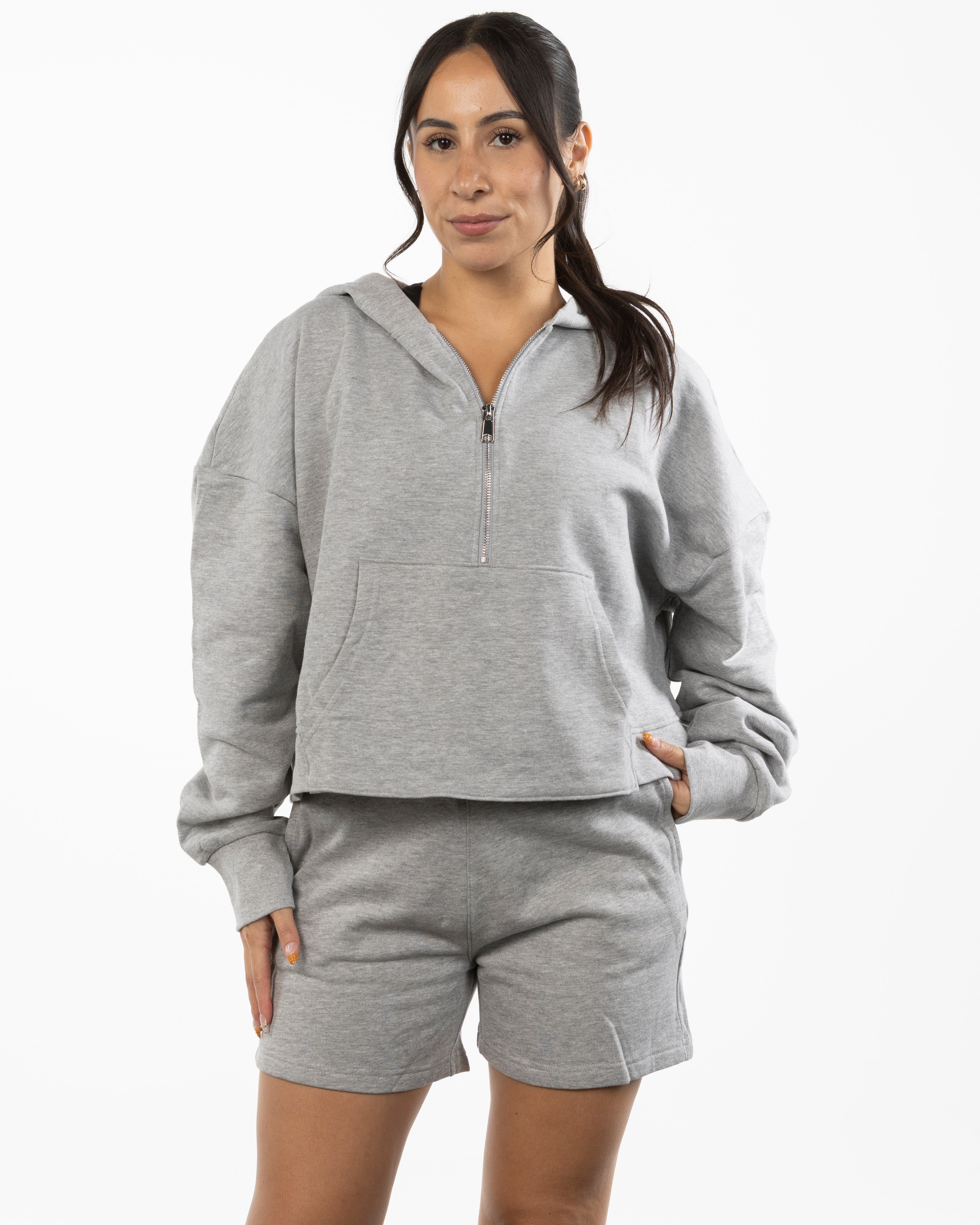 The Half Zip Hoodie - Heather