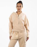 The Half Zip Hoodie - Nude