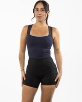 The Square Neck Tank - Navy