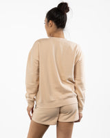 The Side Zip Crewneck - Nude