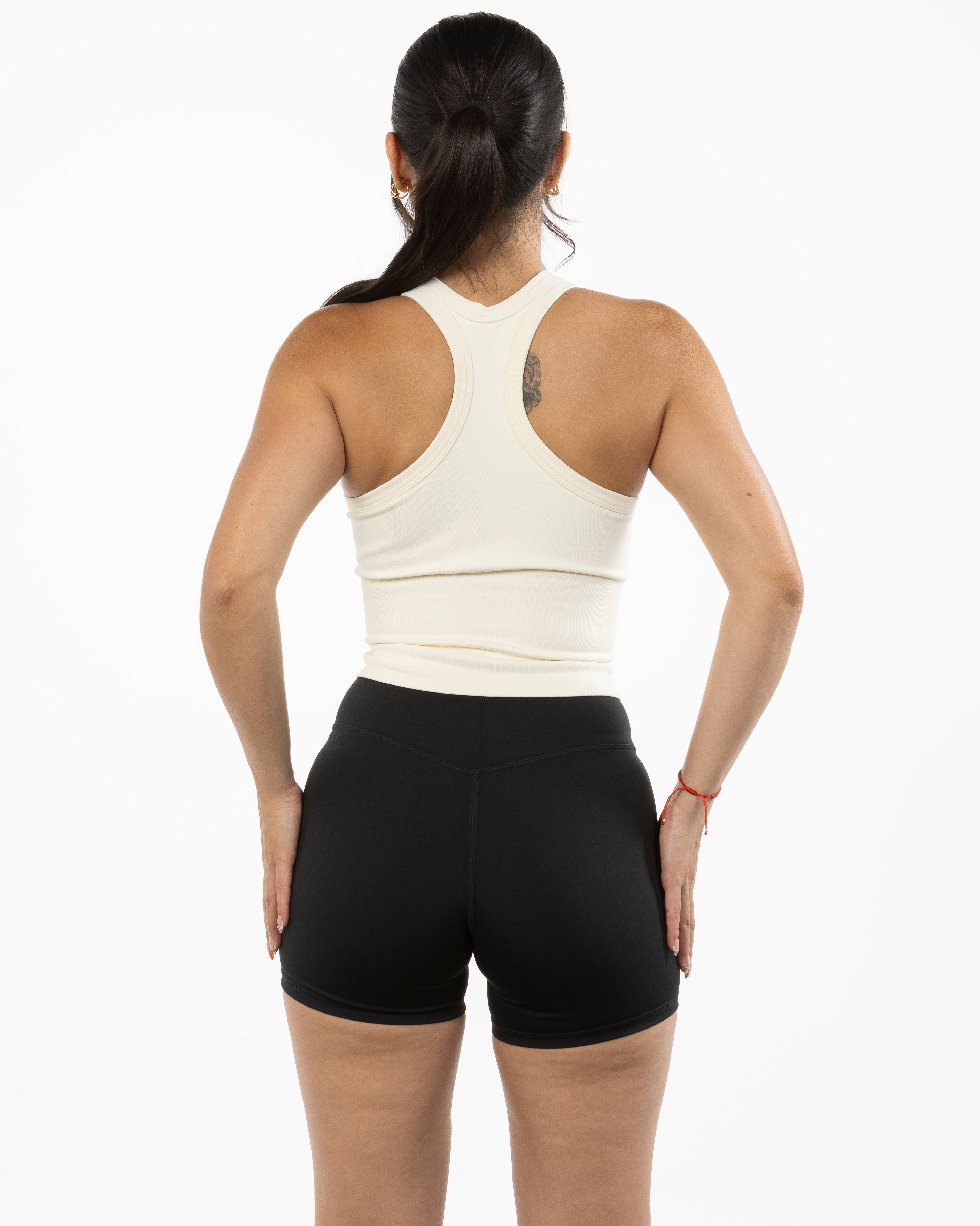 The High Neck Racer Tank - Beige