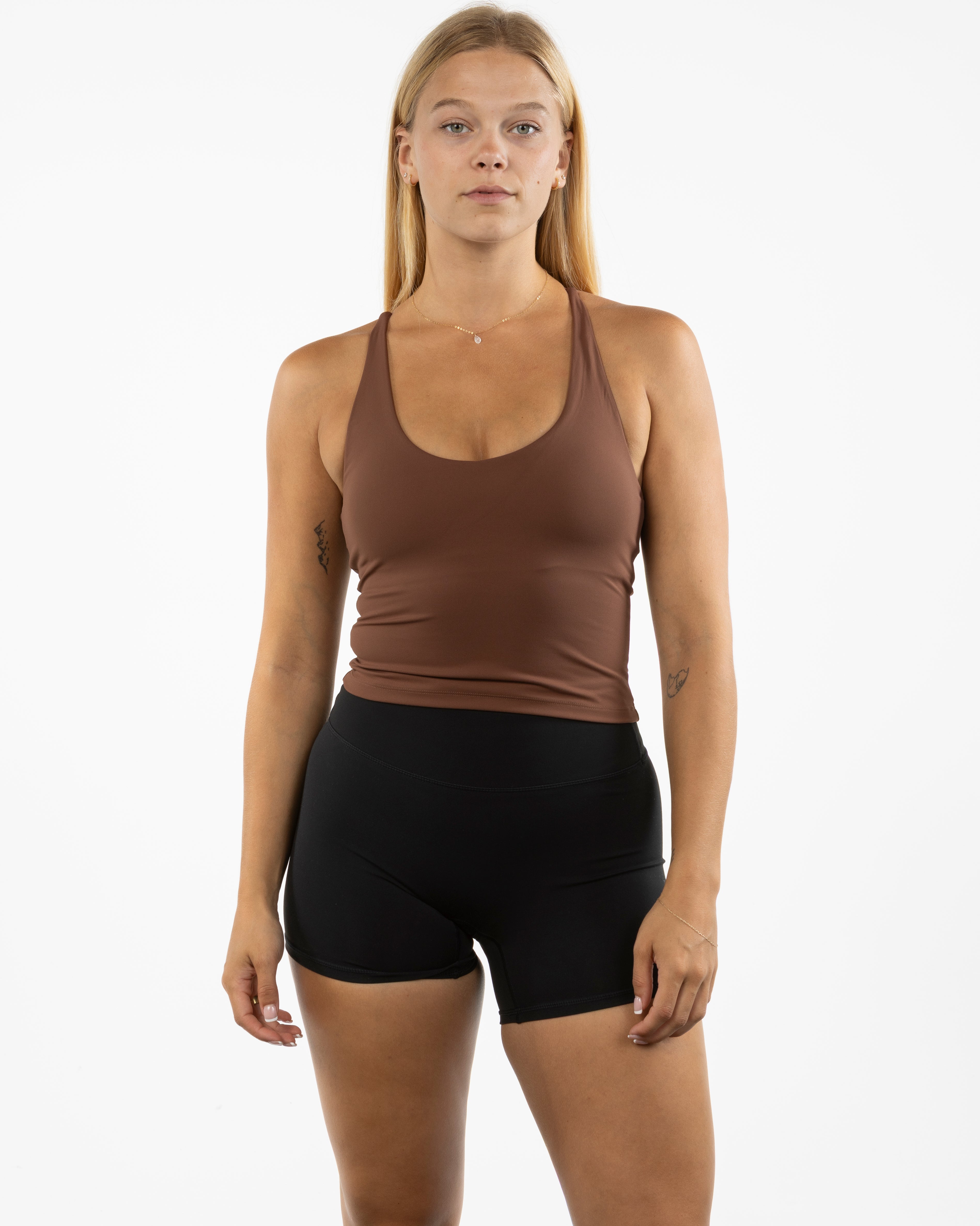 The Sporty Strappy Tank - Brown