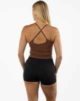 The Sporty Strappy Tank - Brown