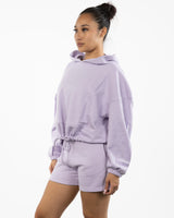 The Cropped Drawstring Hoodie - Lilac