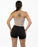 The Sporty Strappy Tank - Light Brown