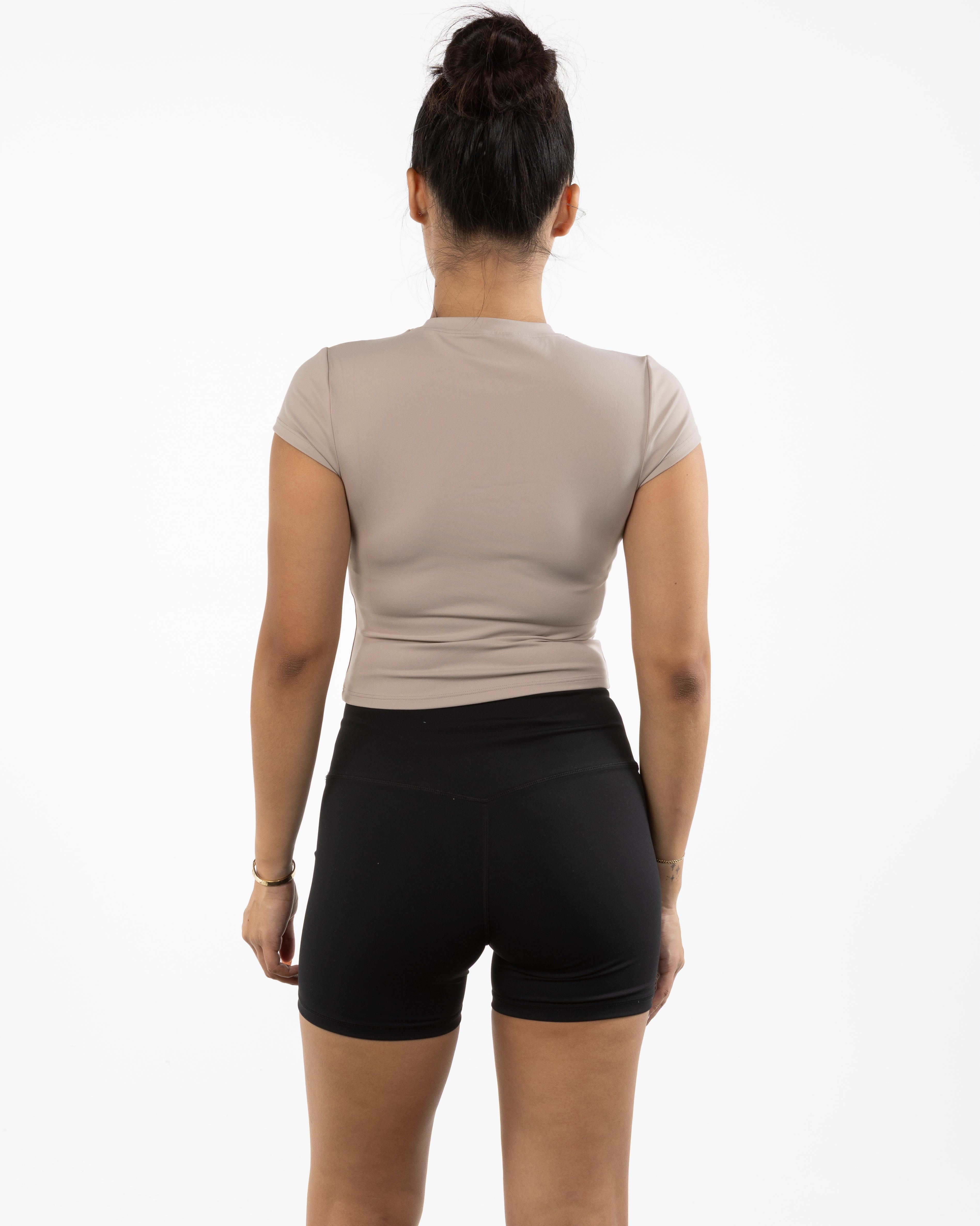 The Sporty Crop Short Sleeve - Light Brown