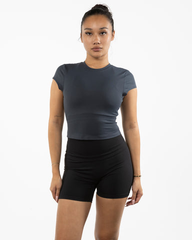 The Sporty Crop Short Sleeve - Grey