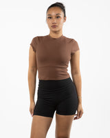 The Sporty Crop Short Sleeve - Brown