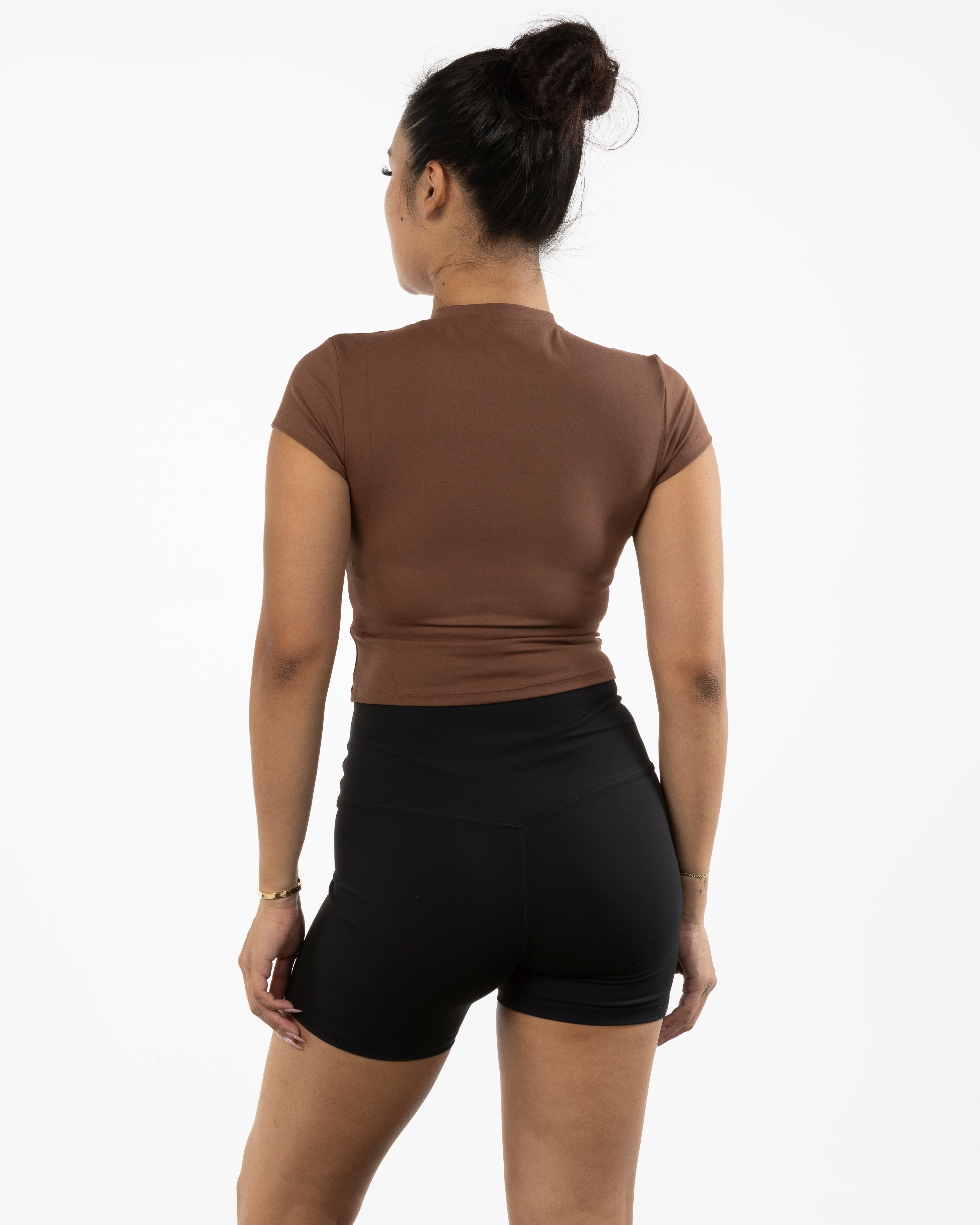 The Sporty Crop Short Sleeve - Brown
