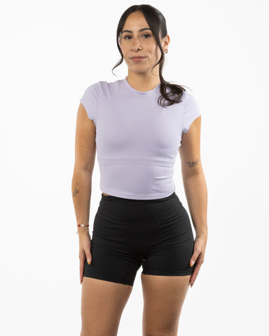 The Sporty Crop Short Sleeve - Light Purple