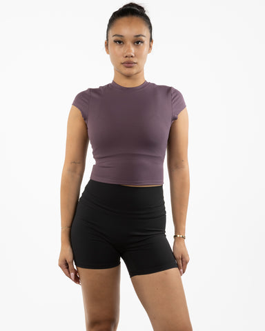 The Sporty Crop Short Sleeve - Purple