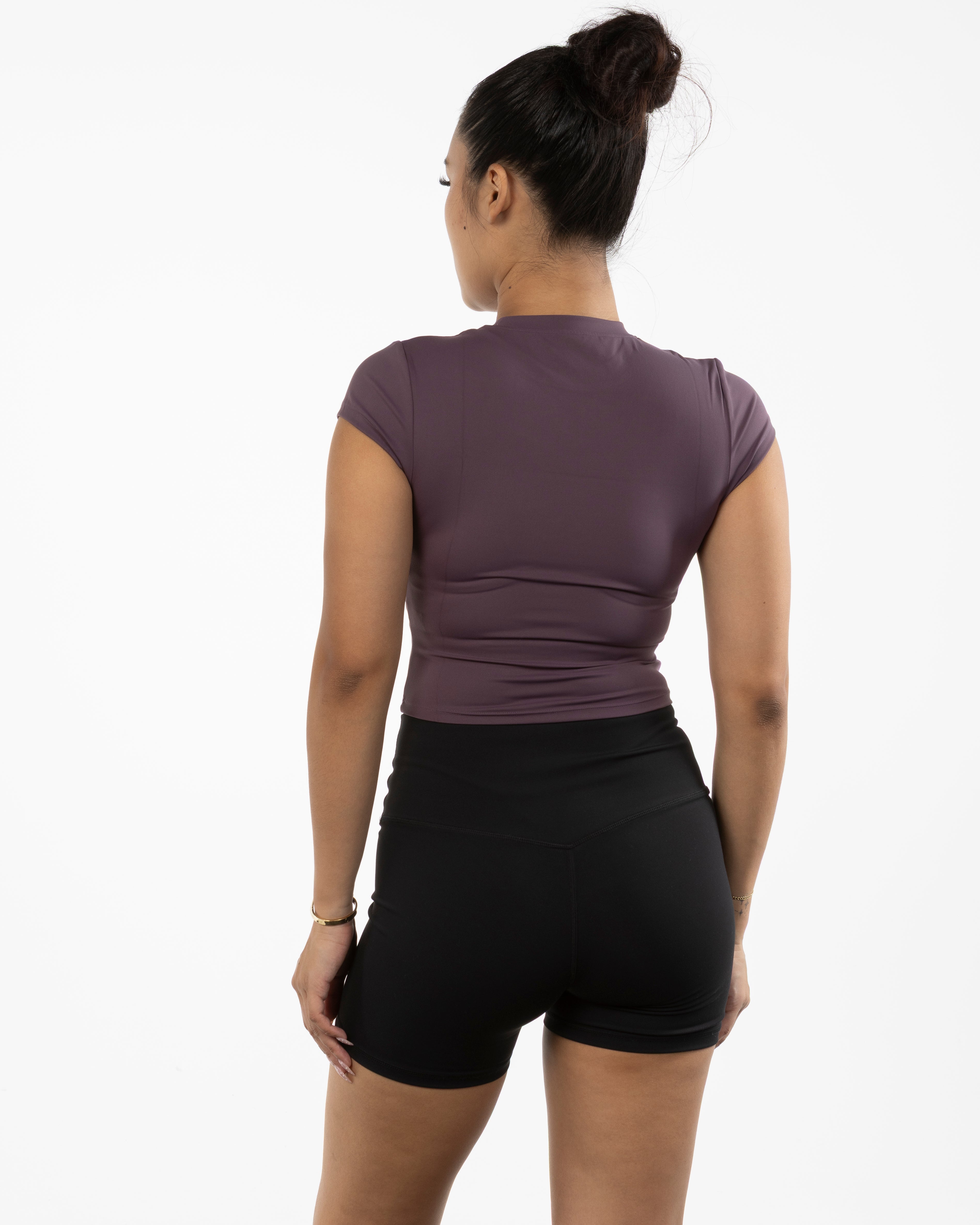 The Sporty Crop Short Sleeve - Purple