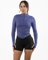 The 3/4 Crop Zip Jacket - Purple